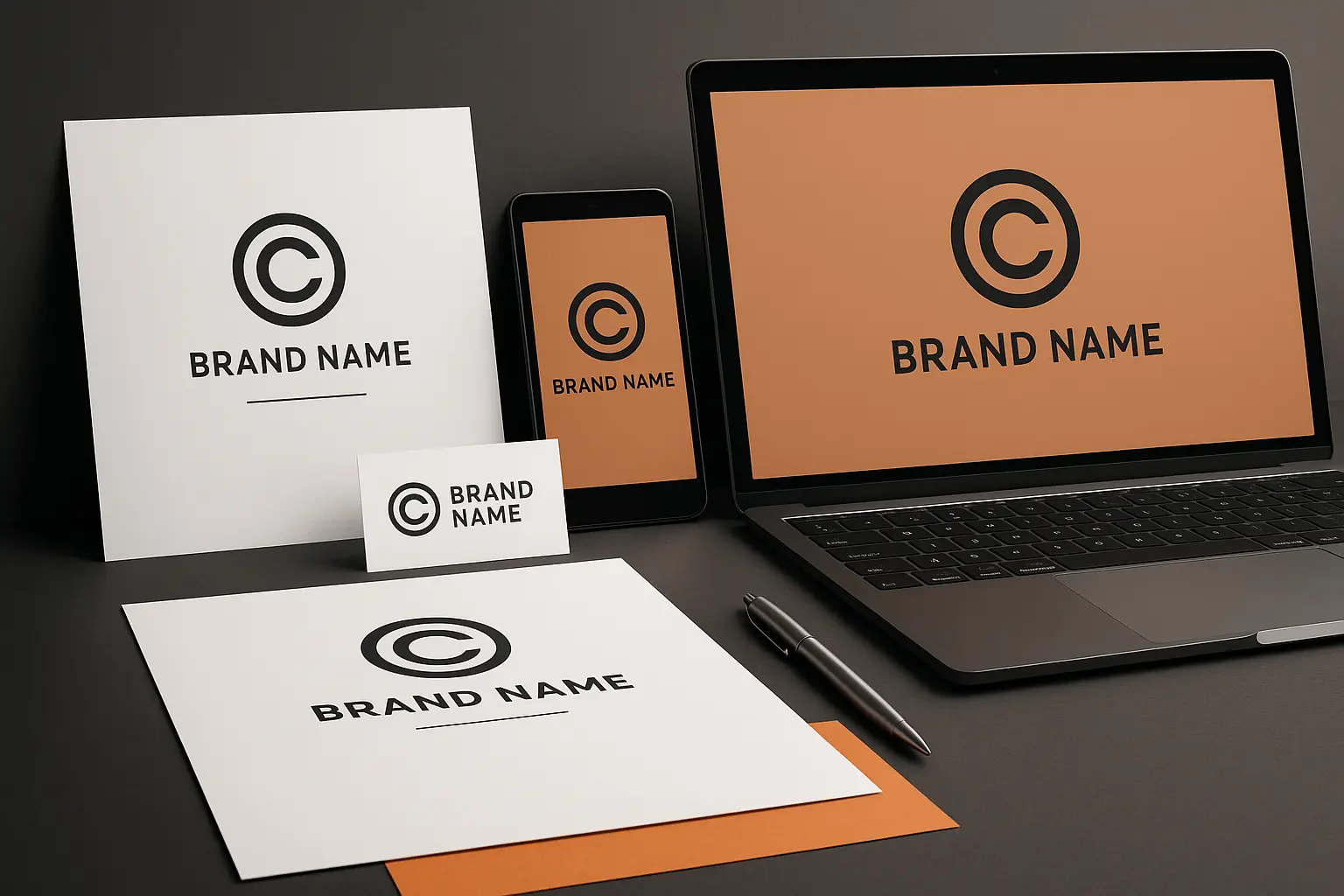 Professionelles Grafikdesign mit Farbpaletten, Vektorgrafiken und kreativen Design-Tools für Markenidentität und Printmedien